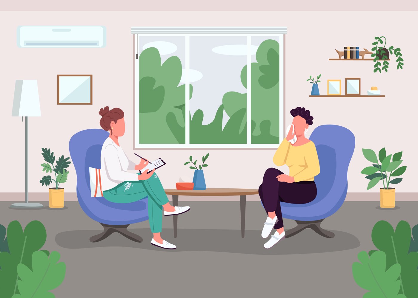 A one-on-one therapy session in a calm setting