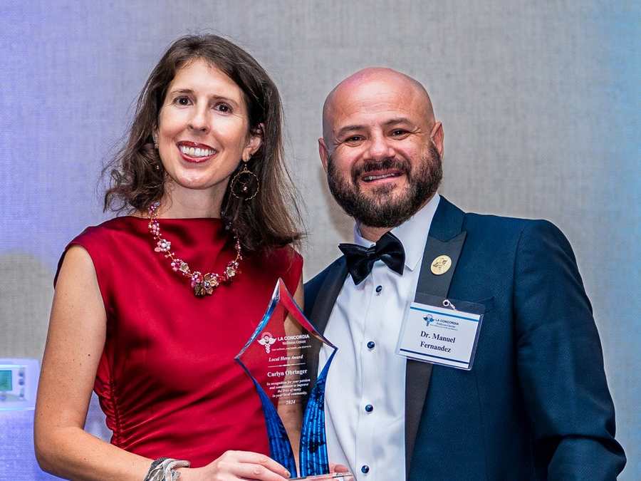 La Concordia presents its Local Hero Award to community leader Carlyn Obringer