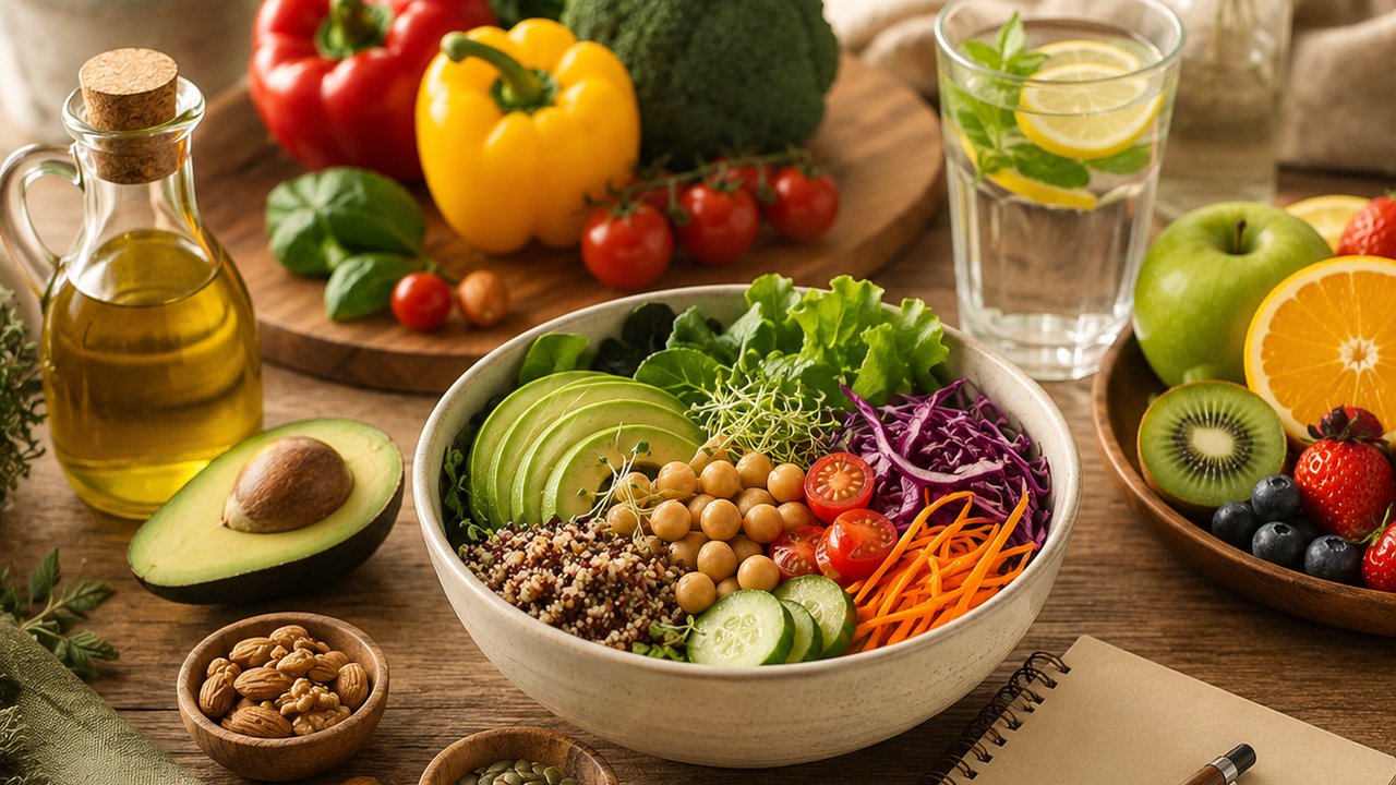 A fresh, colorful healthy meal